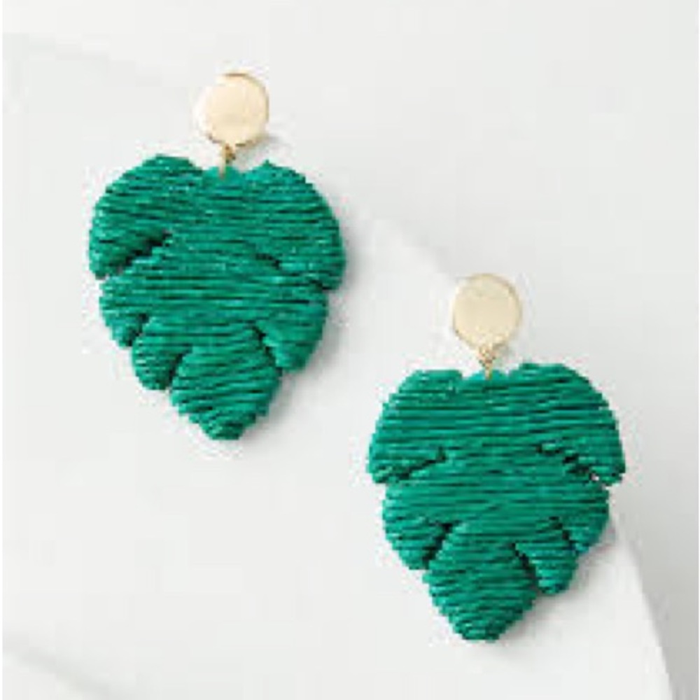 LOFT Palm Leaf Statement Earrings